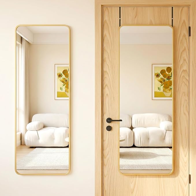 Antok 58"x20" Over the Door Mirror, Full Length Mirror Door Hanging by AntokMirror