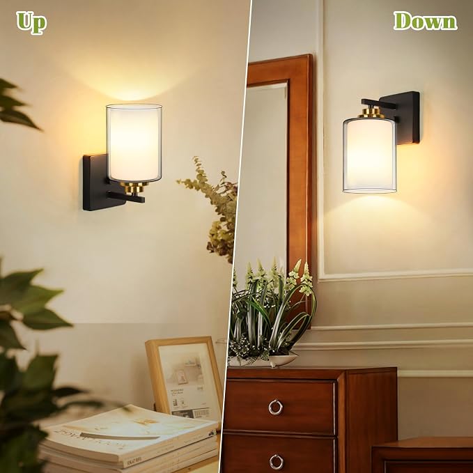 Set of 2 Wall Sconces for Bathroom, Modern Vanity Light Fixtures, Farmhouse - Image 4