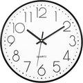 Foxtop Black Wall Clock 12 Inch Silent Non Ticking Quartz Battery Operated by Foxtop