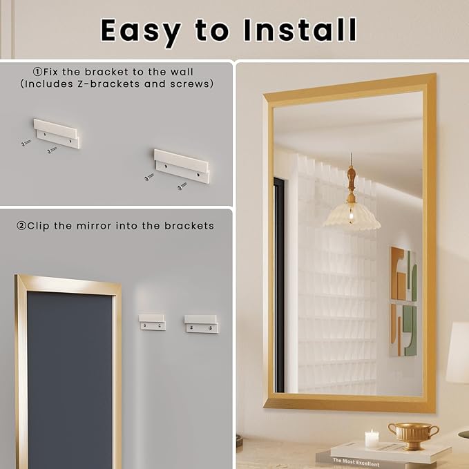 Amorho 50x36 Inch Bathroom Mirror, Wall-Mounted Mirrors Perfect - Image 7
