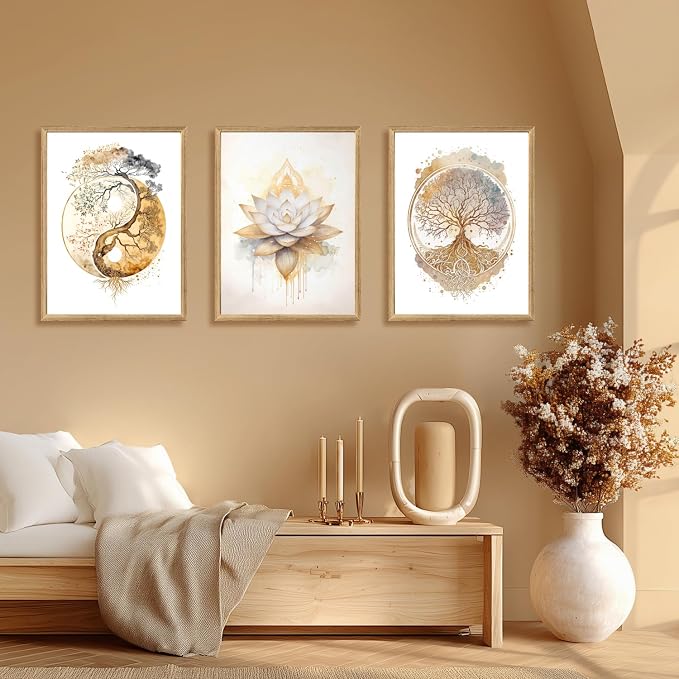GELDSTEI Tree of Life Wall Art, Calming Zen Wall Decor, Abstract Yin Yang Tree - Image 5