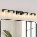 DORESshop 55 Inch Bathroom Light Fixtures, 8-Light Black Bathroom Lighting by DORESshop