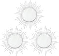 3 Pack Metal Mirrors for Wall Sunburst Wall Mirrors Home Décor Decorative by Uaussi