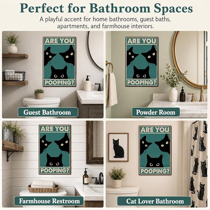 Funny Black Cat Wall Art - Image 6
