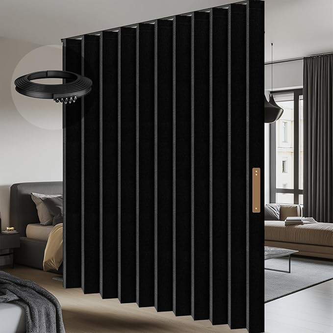 Room Divider Curtain Sets with Flexible Ceiling Track, Privacy Soundproof by AJAZZ