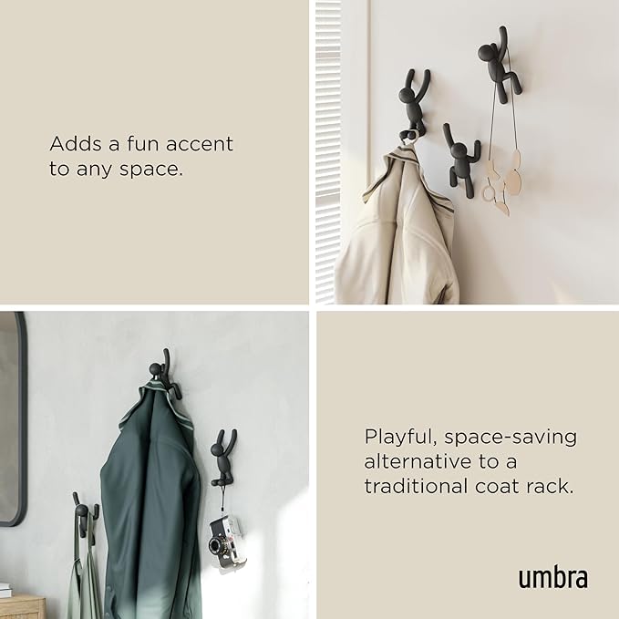 Umbra Buddy Wall Hooks – Decorative Wall Mounted Coat Hooks - Image 4