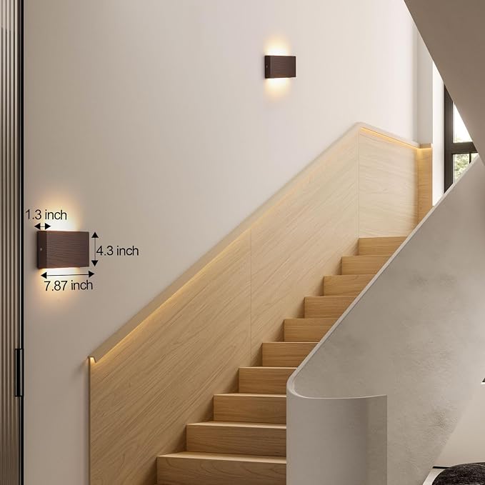 Wood Linear LED Wall Sconce, Dimmable Wall Light, Wood Long Wall Lamp Hallway - Image 7