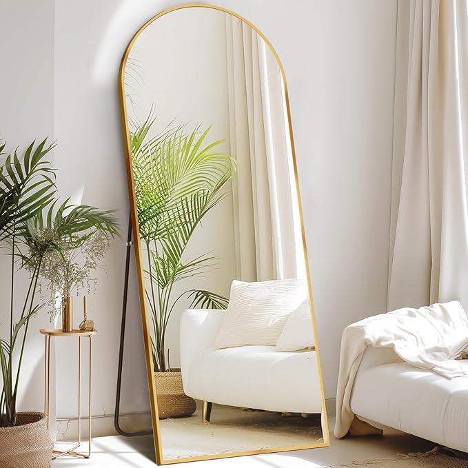 DUMOS 64"x21" Arched Full Length Floor Mirror, Full Body Mirror - Image 7