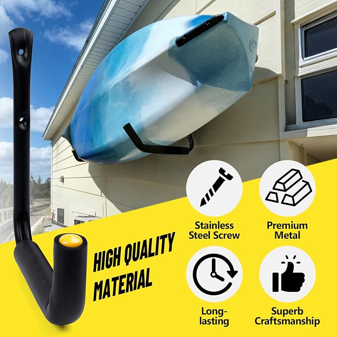 GEEDAR 6 Packs Heavy Duty Garage Storage Ladder Hooks Kayak Storage Utility - Image 6
