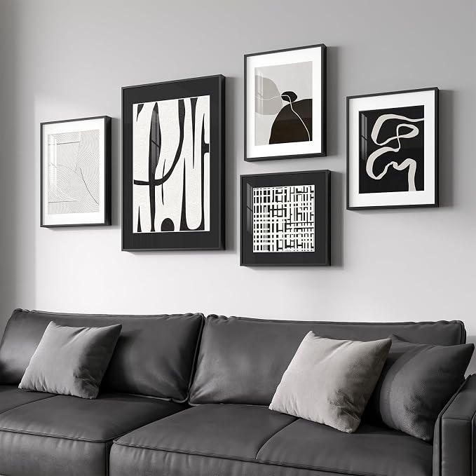 Framed Black and White Abstract Wall Art by Cuspin