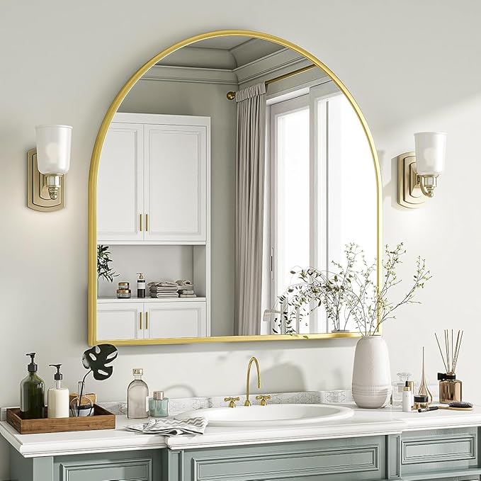 VooBang Wide Arched Wall Mirror, 31 x 32 inch Arch Bathroom Mirror, Wall - Image 2