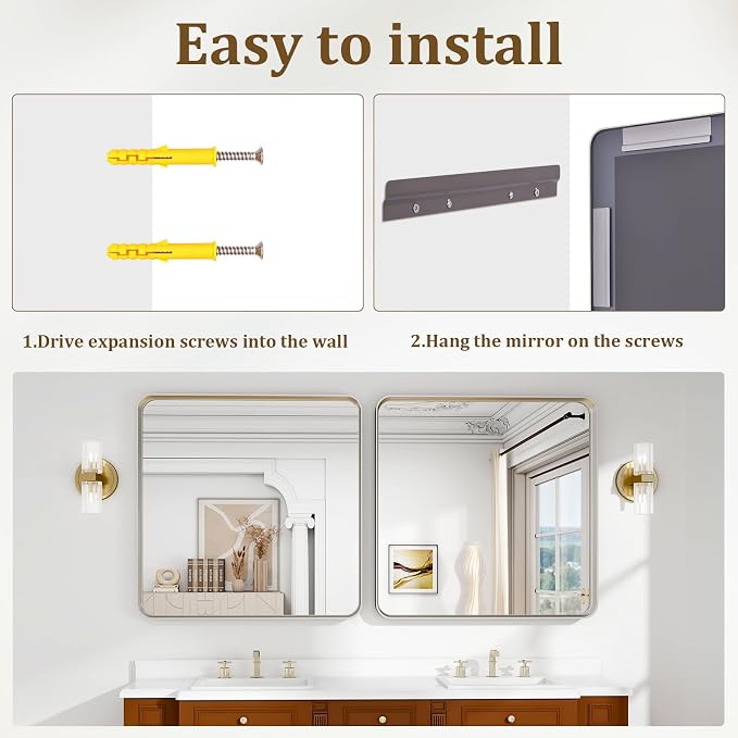 30"x 30" Silver Bathroom Mirror - Image 5