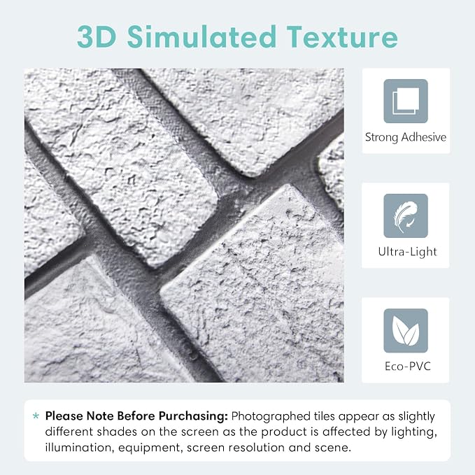 Commomy 3D Faux Stone Wall Panel Peel and Stick Wall Tiles - Image 4