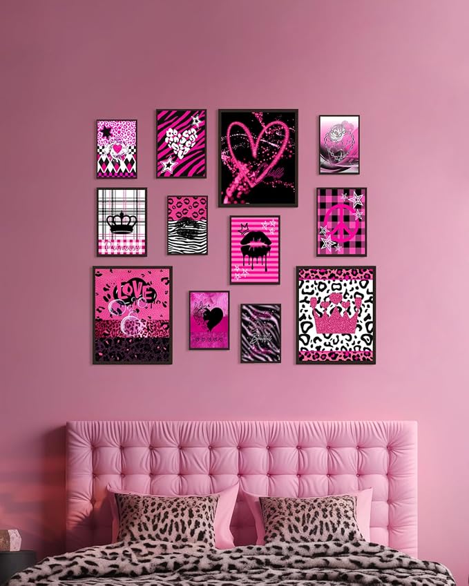 KBKBART Mcbling Y2k Room Decor Aesthetic, Early 2000s Room Decor, Hot Pink Wall - Image 5