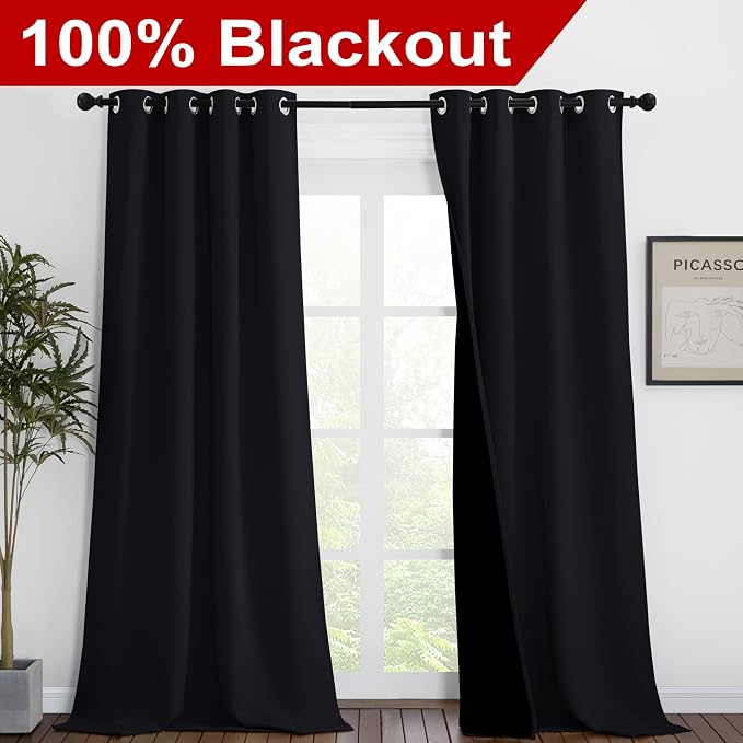 NICETOWN High-End Thermal Curtains, Full Blackout Curtains 90 Inches Long - Image 2