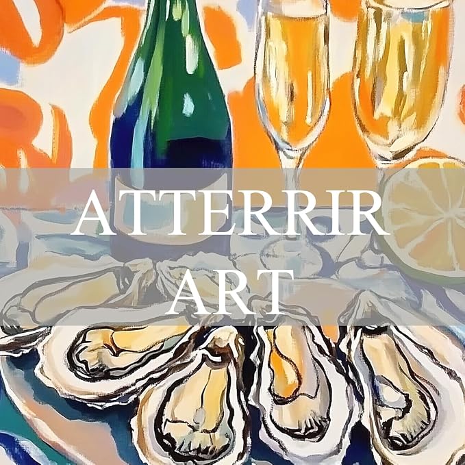 AtterrirArt Oyster Dining Room Wall Art, Champagne Abstract Picture Wall Decor - Image 6