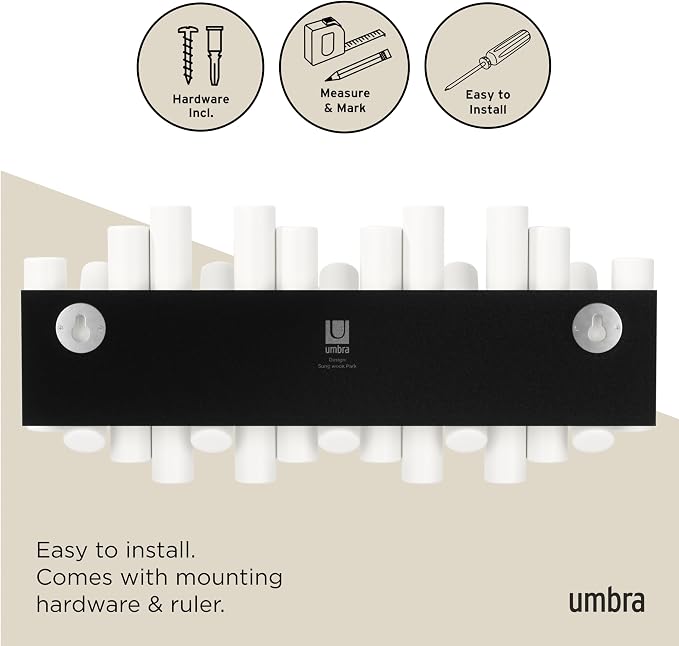 Umbra Picket Wall-Mounted Coat Rack Rail Hook - Image 6