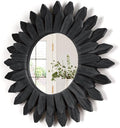 Honiway Black Wall Decor Wall Mirror 12 inch Boho Wall Decor Wood Decorative by Honiway