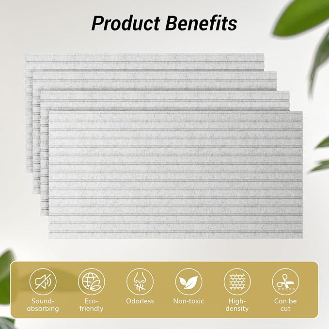 TONOR Dual-Layer Thickened Acoustic Wall Panels Self Adhesive, 4 Pack - Image 6
