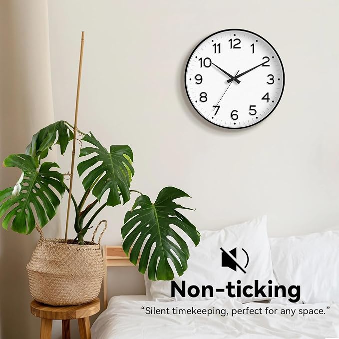 Roymnie Wall Clock 12 Inch Silent Wall Clocks Battery Operated-Modern Non - Image 4