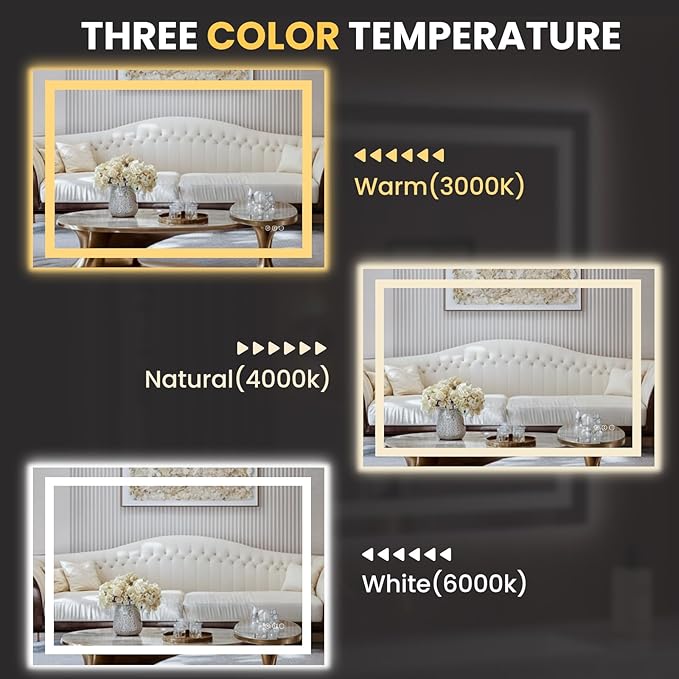LOAAO 40"x28" LED Bathroom Mirror - Image 5