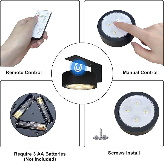 3-Pack Battery Operated Picture Light Magnetic Painting Light - Image 6