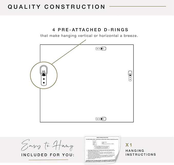 MCS Simplicity 21.5x25.5 Large Wall Mirror, Vertical & Horizontal Wall Hanging - Image 4
