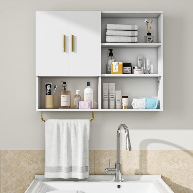 Bathroom Wall Cabinet Wood Large Wall Mounted Medicine Cabinet - Image 6