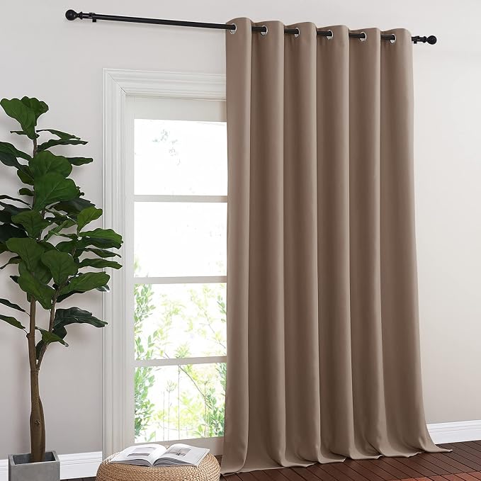 NICETOWN Room Divider Curtain 132 Inches Long, Wide Blackout Sliding Door - Image 8