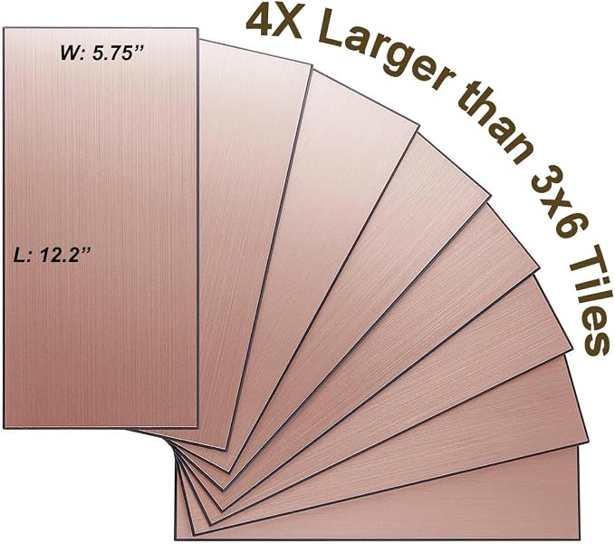 AULIGET 20-Piece Copper Peel and Stick Backsplash Metal Tile, Laundry Room - Image 2
