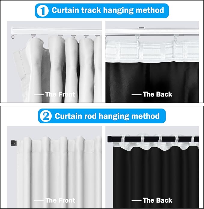 MaKefeile Room Divider Curtains Total Blackout Privacy Curtain Panel Room - Image 2