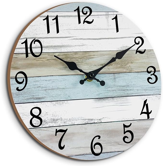 CHYLIN Wall Clock 12 Inch Bathroom Clock, Rustic Wall Clocks Battery Operated by CHYLIN
