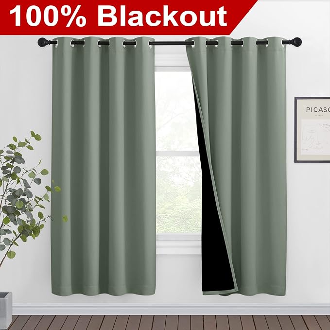 NICETOWN 100% Blackout Window Curtain Panels, Full Light Blocking Drapes - Image 2