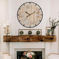 EMAX HOME 20 Inch Large Farmhouse Wall Clock, Rustic Antique Wood by EMAXHOME