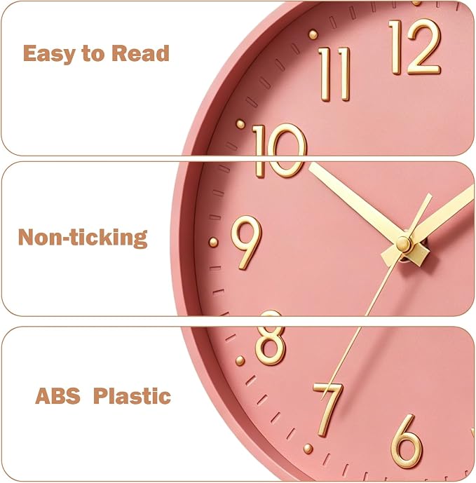 Mosewa Wall Clock 8 Inch, Battery Operated Silent Non-Ticking Modern Analog - Image 8