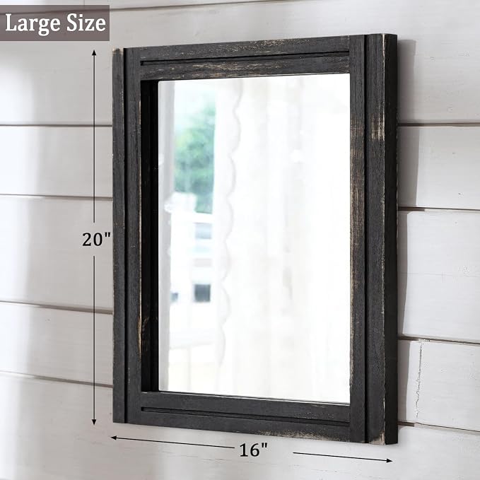 AAZZKANG Wall Mounted Mirror Small Rectangular Retro Mirrors - Image 2