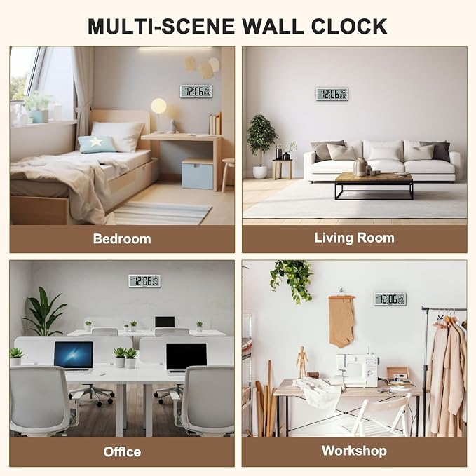 Soobest 8.5 Inch Digital Wall Clock Battery Operated - Image 7