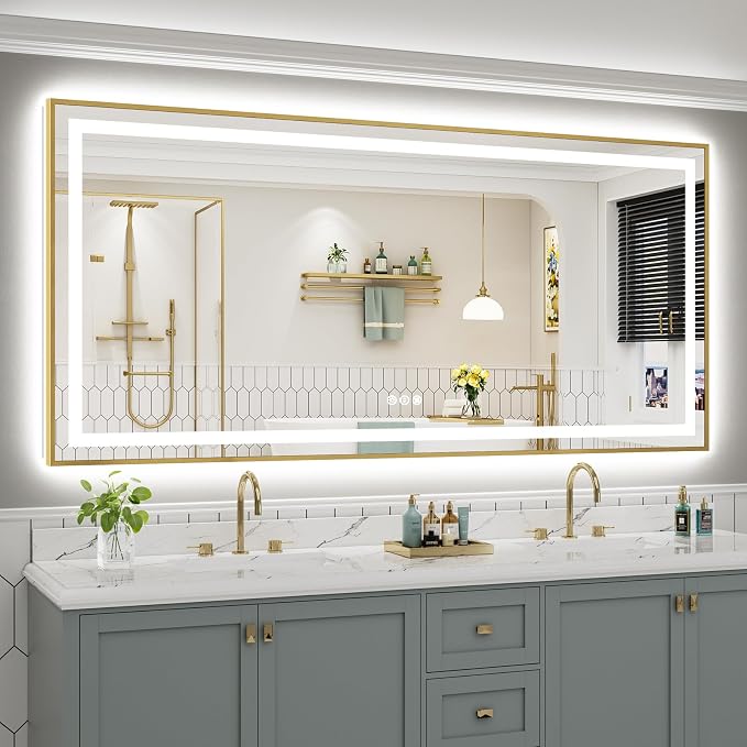 84x40 Inch LED Bathroom Mirror by Briivuemodernmirrors