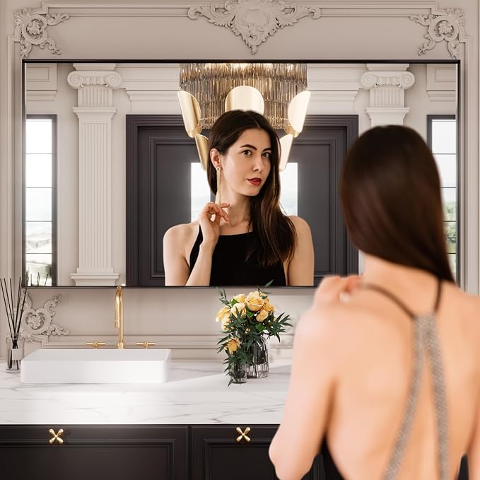 LOAAO Black Bathroom Mirror 84"X32" - Image 2