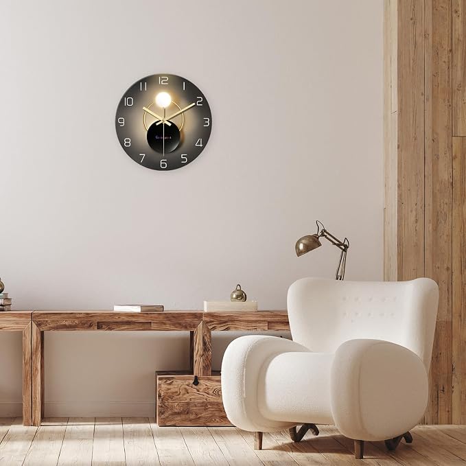 Large Wall Clocks Battery Operated 16 Inch Round Glass Analog Wall Clock Silent - Image 4