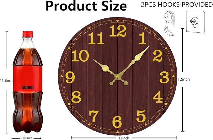 Wall Clock, Modern Wall Clocks Battery Operated, Silent Non Ticking Clock - Image 3