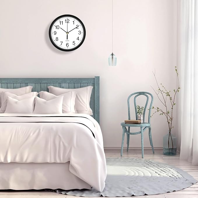 Silent Wall Clock Non Ticking, 6 Inch Wall Clocks Battery Operated, Small - Image 2
