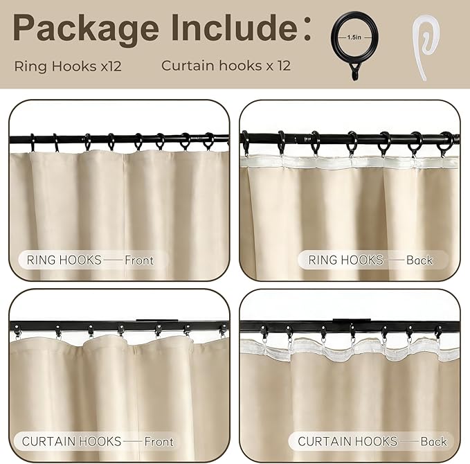 Room Divider Blackout Curtain Track Curtains Wall Dividers Panels Screen - Image 3