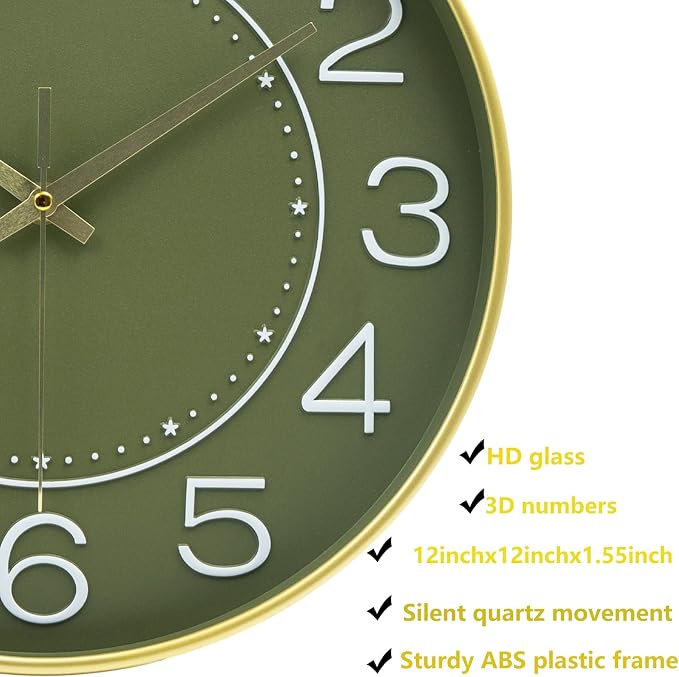 HZDHCLH 12inch Wall Clocks Battery Operated, Quartz Movement, Silent Non - Image 3