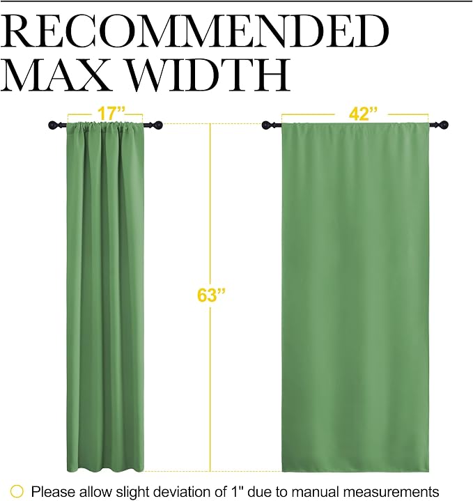 NICETOWN Blackout Curtains for Living Room, Froest Green, 2 Panels, 42 by 63 - Image 5