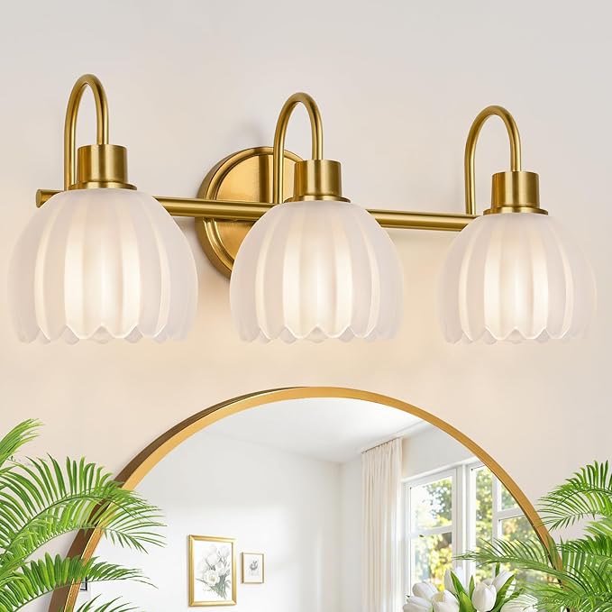 3-Light Bathroom Vanity Light, Vanity Lighting Fixtures Over Mirror by Meybiok