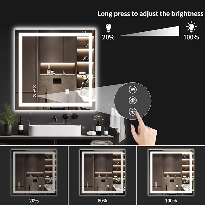 30"x30" LED Bathroom Mirror - Image 4