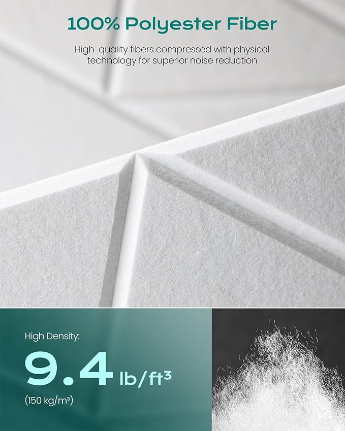 22-Pack Acoustic Panels, Peel & Stick Sound Proof Foam Panels - Image 3
