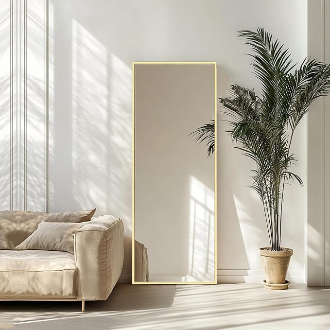 Sunniry Gold Floor Mirror 48x16 inch, Full Body Mirror - Image 7