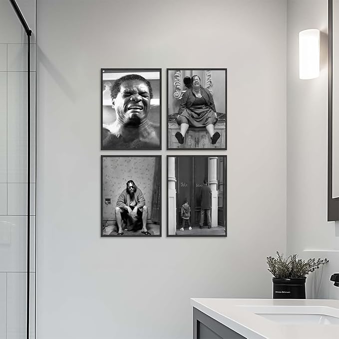 Funny Bathroom Decor Wall Art Set of 4, Dumb & Dumber Comedy Movie Posters - Image 3
